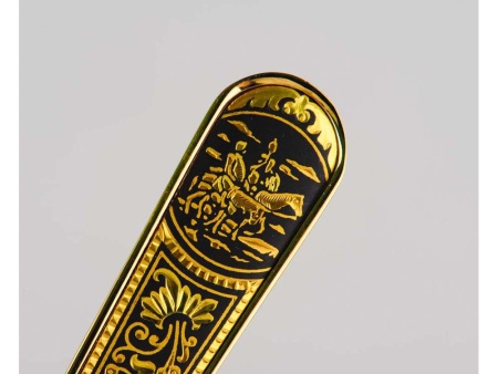 Набор: тарелочка для визитных карточек, нож для бумаги и шариковая ручка Дон Кихот и Санчо Панса