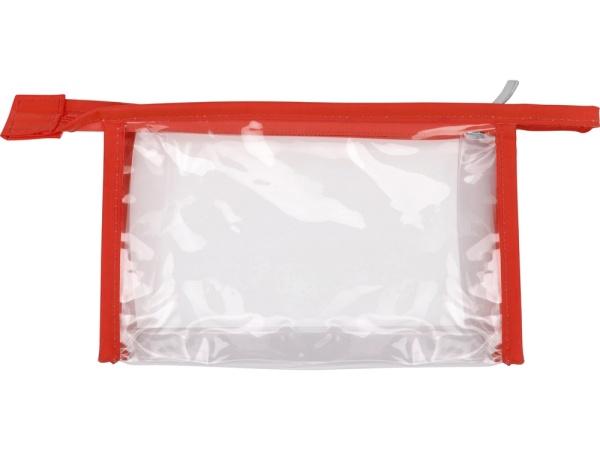 Прозрачная пластиковая косметичка Lucy, красный/прозрачный Прозрачная пластиковая косметичка Lucy, красный/прозрачный