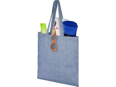 Сумка-тоут Pheebs из переработанного хлопка 150 г/м2, ярко-синий