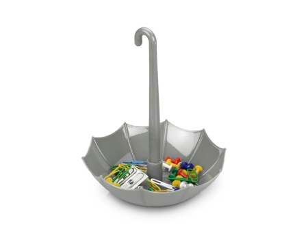 Подставка-ручка под канцелярские принадлежности Зонтик, серебристый