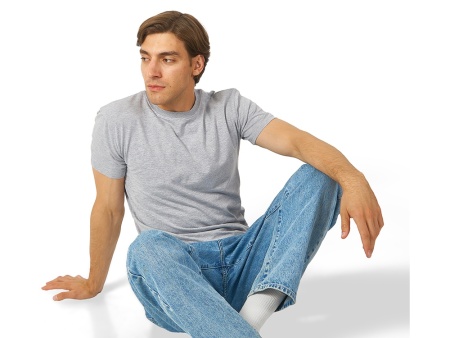 Футболка HD Fit короткий рукав с эластаном_2XL, мужская,серый меланж