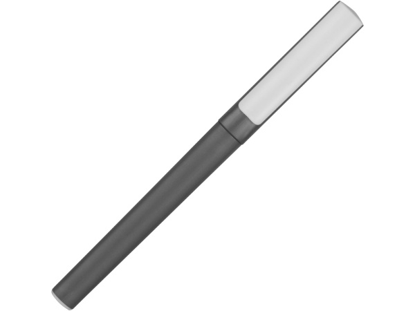 Ручка пластиковая шариковая трехгранная Nook с подставкой для телефона в колпачке, серый/белый Ручка пластиковая шариковая трехгранная Nook с подставкой для телефона в колпачке, серый/белый