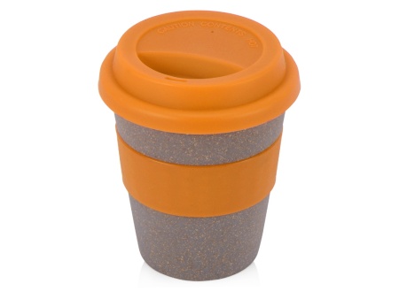 Стакан с силиконовой крышкой Cafe, оранжевый