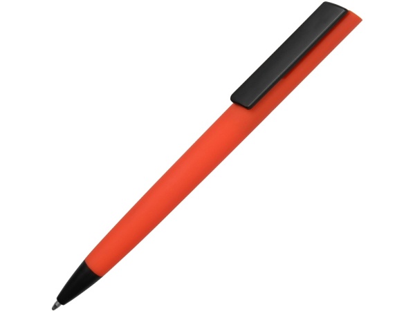 Ручка пластиковая soft-touch шариковая Taper, красный/черный Ручка пластиковая soft-touch шариковая Taper, красный/черный