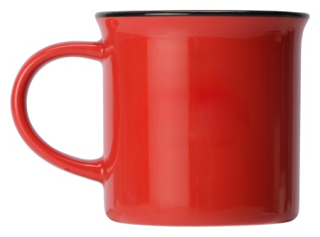 Кружка Countryside с черным ободком, белая внутри, цветная снаружи, красный