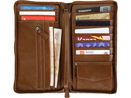 Трэвел-портмоне, коричневый