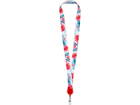 Ланъярд 2 см с ретрактором, красный