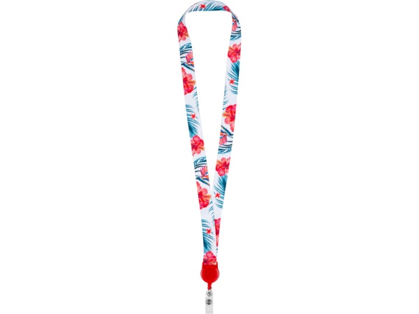 Ланъярд 2 см с ретрактором, красный