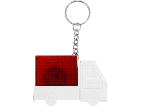 Брелок-рулетка Автомобиль с фонариком, 1 м., белый/красный