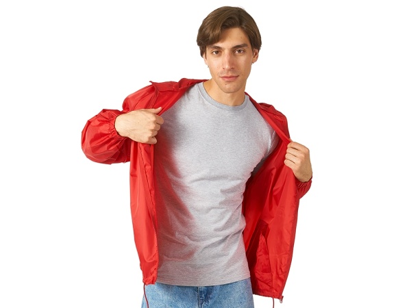 Ветровка Promo мужская с чехлом, красный Ветровка Promo мужская с чехлом, красный