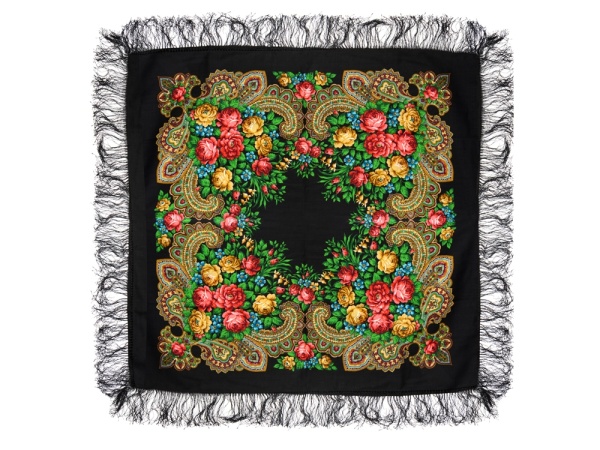 Павлопосадский платок, черный