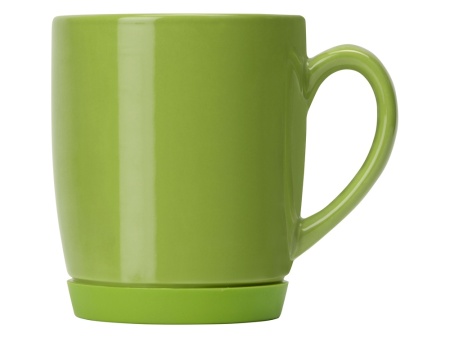 Кружка на 310 мл с силиконовой подставкой, шт., зеленый