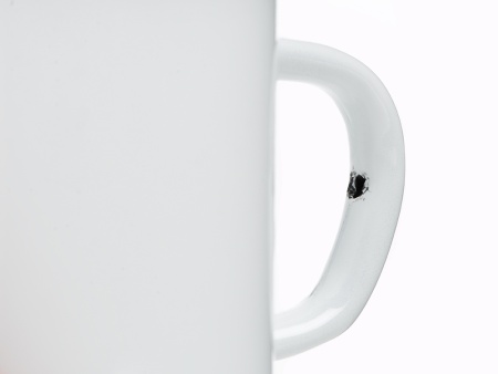 Кружка эмалированная с ободком, белая